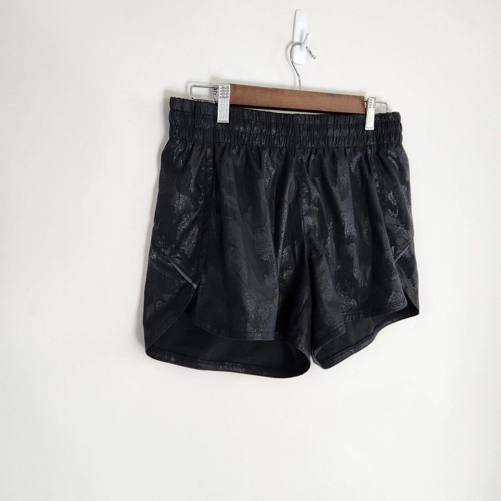 Athleta Racer Run Short Pull-on Black Camo Elastic Waist Women's Size M